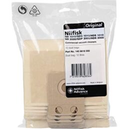 Nilfisk VP300, GD910, GD1000, GD1010, GD2000, HDS2000 Vacuum Cleaner Bags 10 Pack (1408618000)